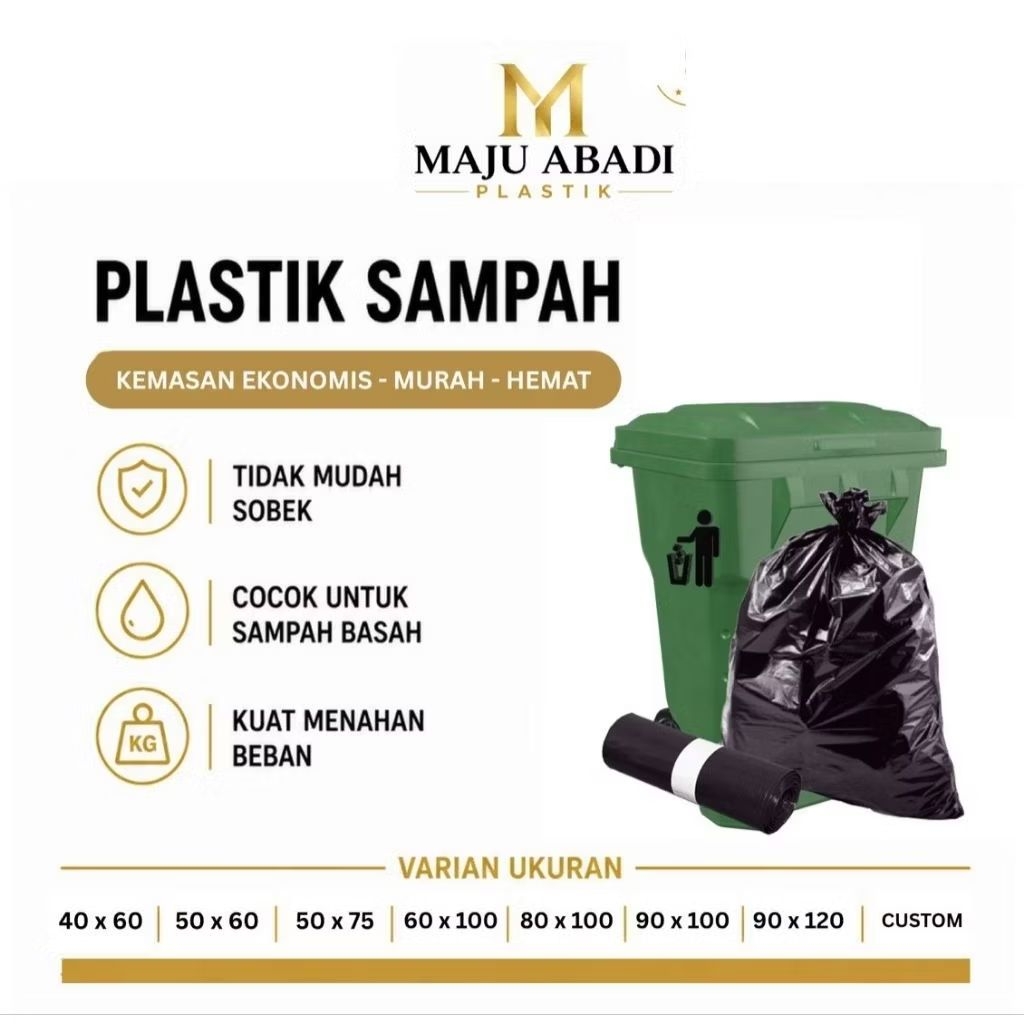 MAP - Plastik Kantong Sampah Kemasan Ekonomis Hemat / Trash Bag Ukuran Kecil Besar / Plastik Sampah 