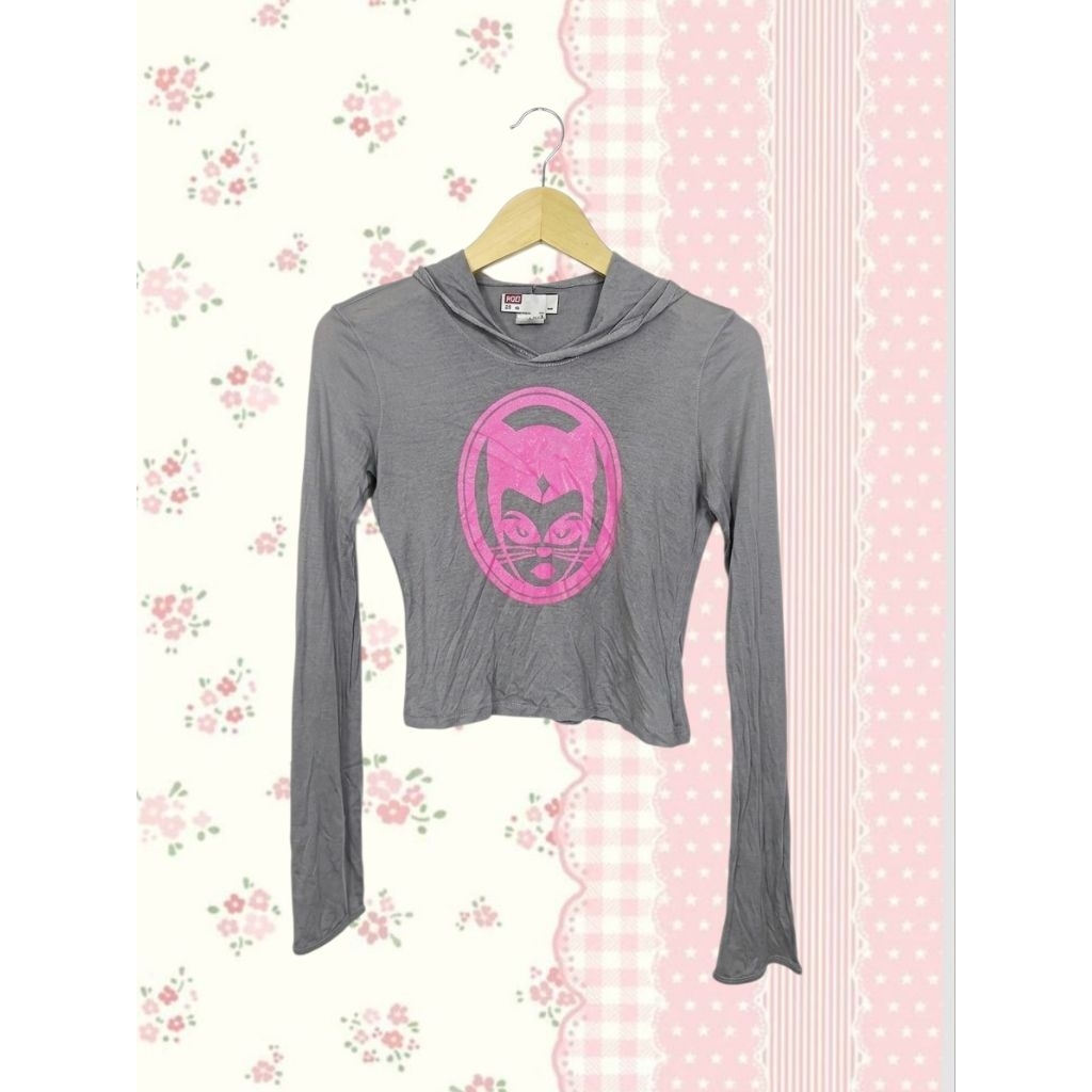 Diesel y2k Longsleeve Hoodie Crop Top 2000's Streetwear Style