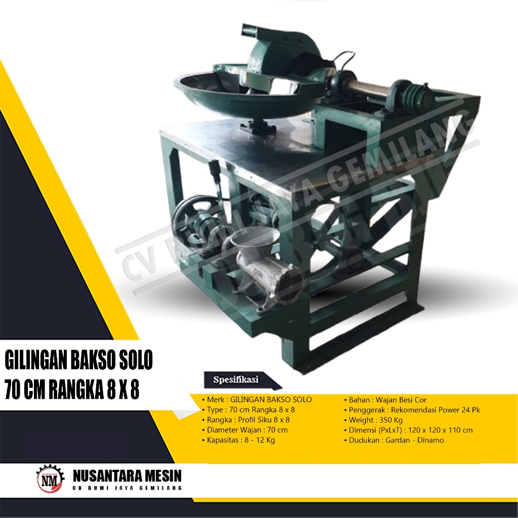 GILINGAN BAKSO SOLO 70 CM (8 X 8 - GARDAN - DINAMO)