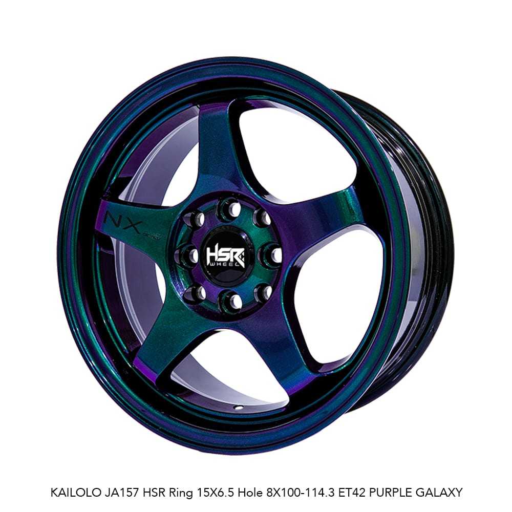 VELG HSR KAILOLO R15 PCD 4X100/114,3 WARNA PURPLE GALAXY