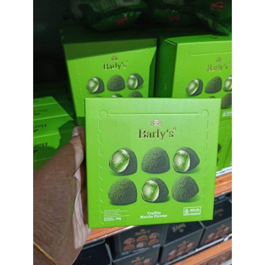 barly's truffle matcha flavour coklat matcha box 50g