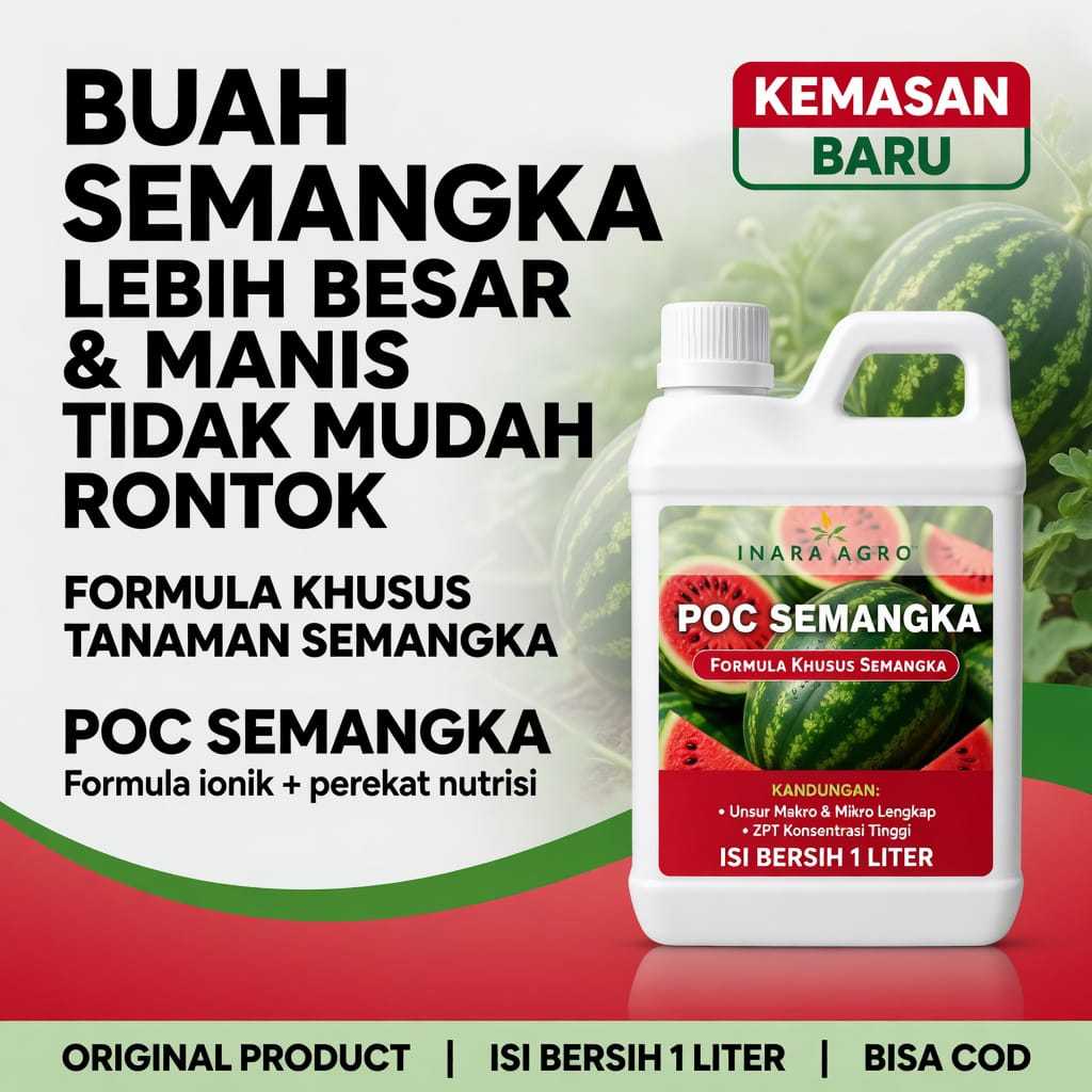 PUPUK CAIR SEMANGKA Pembesar Buah Semangka Booster Pelebat Buah Agar Buah Besar Manis  POC 1L