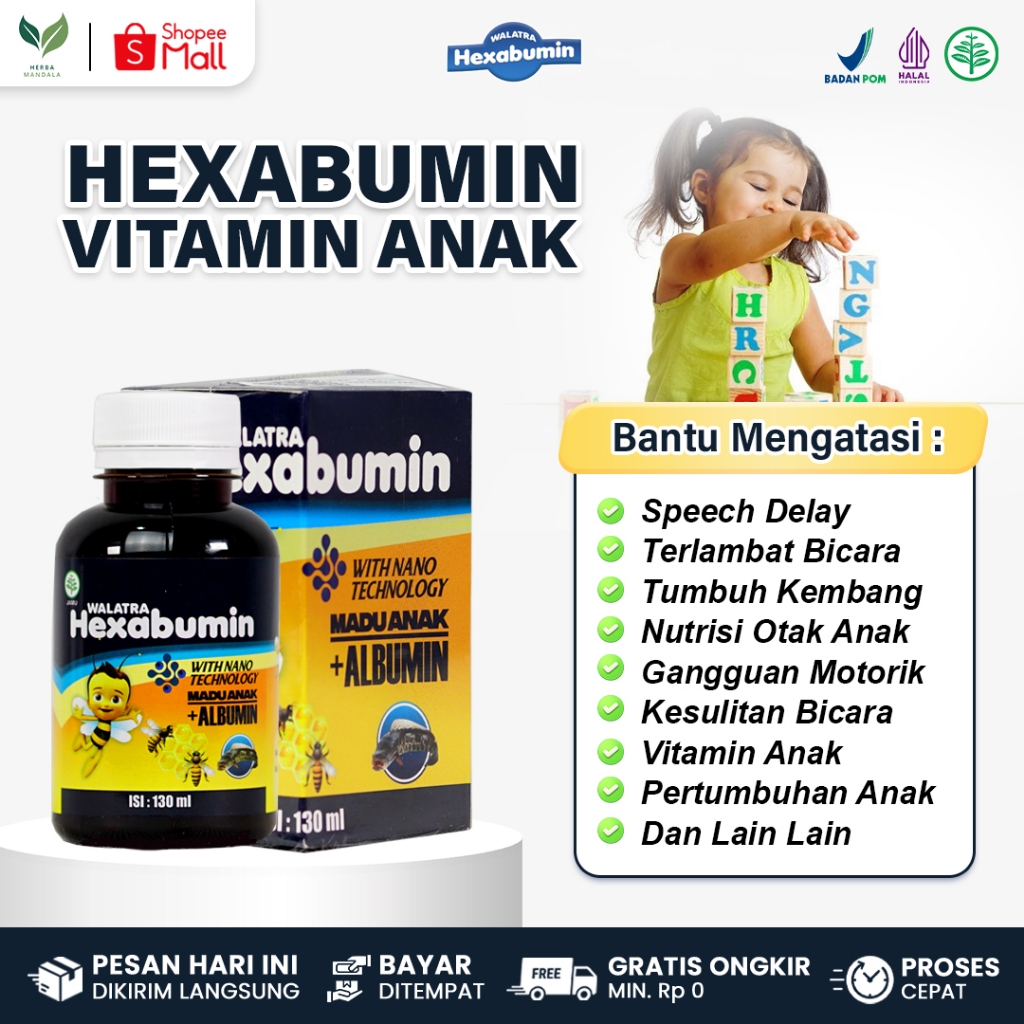 WALATRA HEXABUMIN Vitamin Tumbuh Kembang Anak Nutrisi Otak Balita Speech Delay Terlambat Jalan