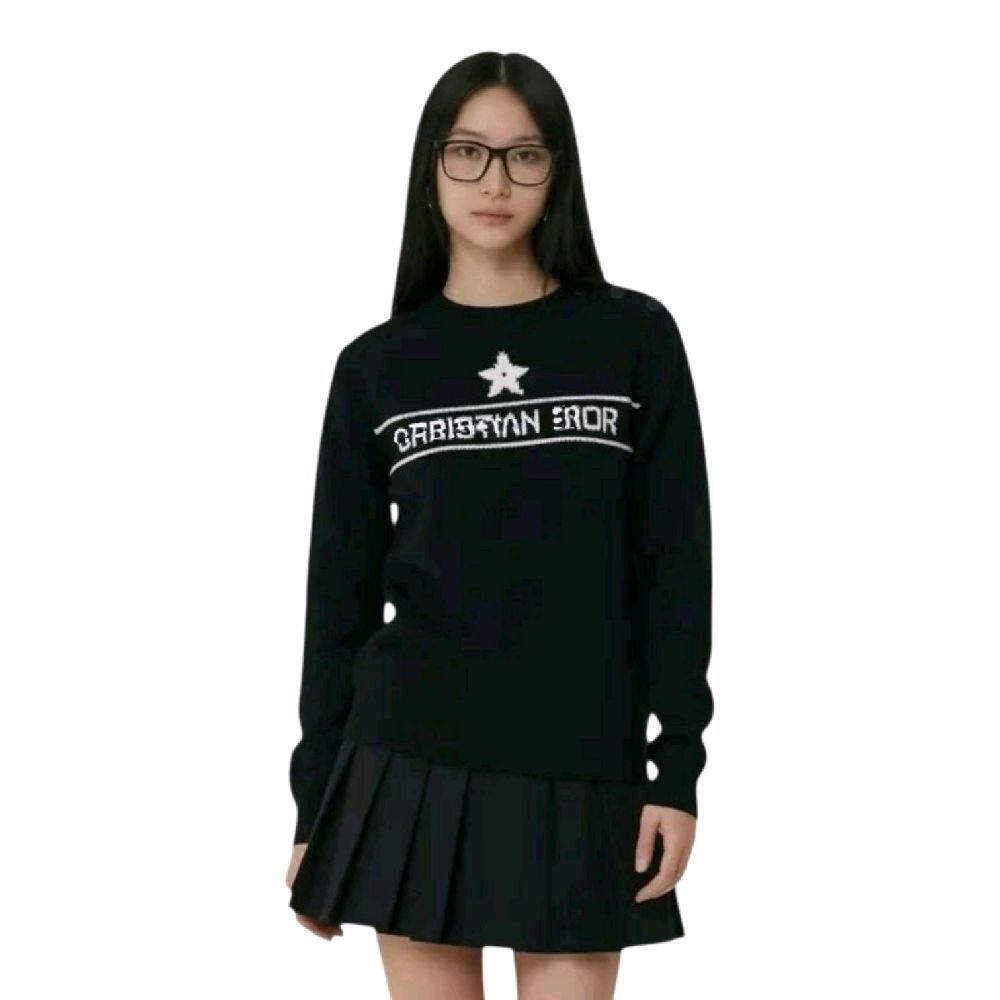 Damen Herren Sweatshirt Cashmere Star Text Logo Black OROR