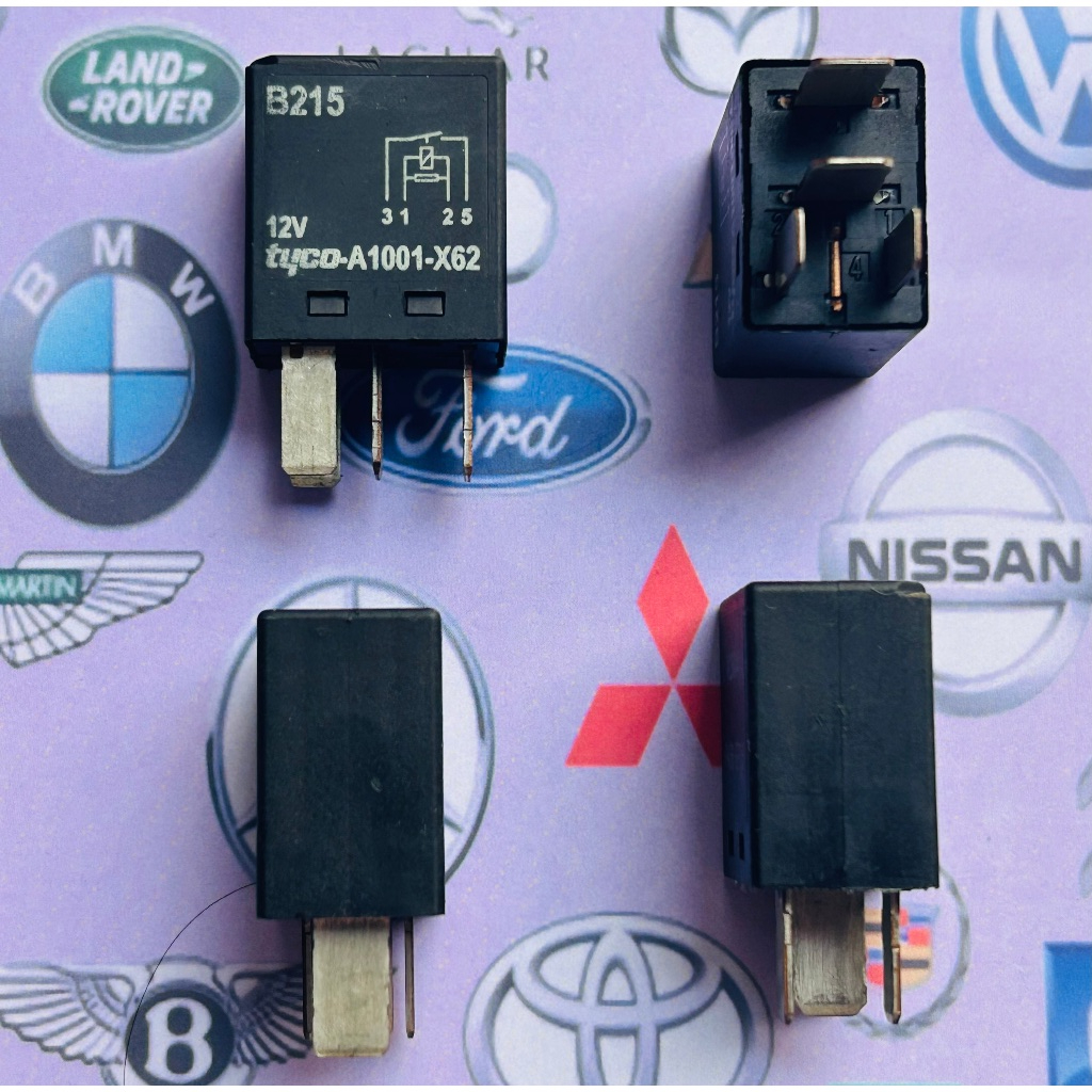 Relay Mobil Warna Hitam Merk Tyco 12V 4 Kaki Part No.  B215 4PB-A1001-X62 ( ORI/ ASLI )