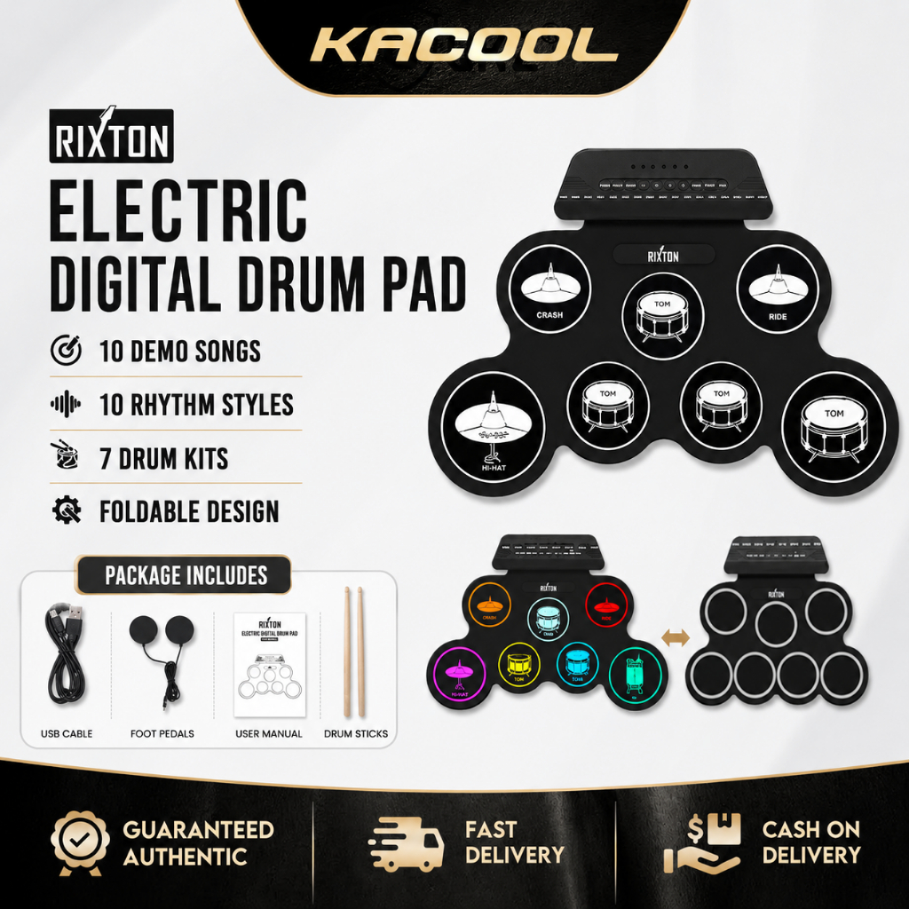 Drum Elektronik Portabel Digital USB 7 Bantalan Roll up Drum Set Silicone Electric Drum Pad Kit Pad 