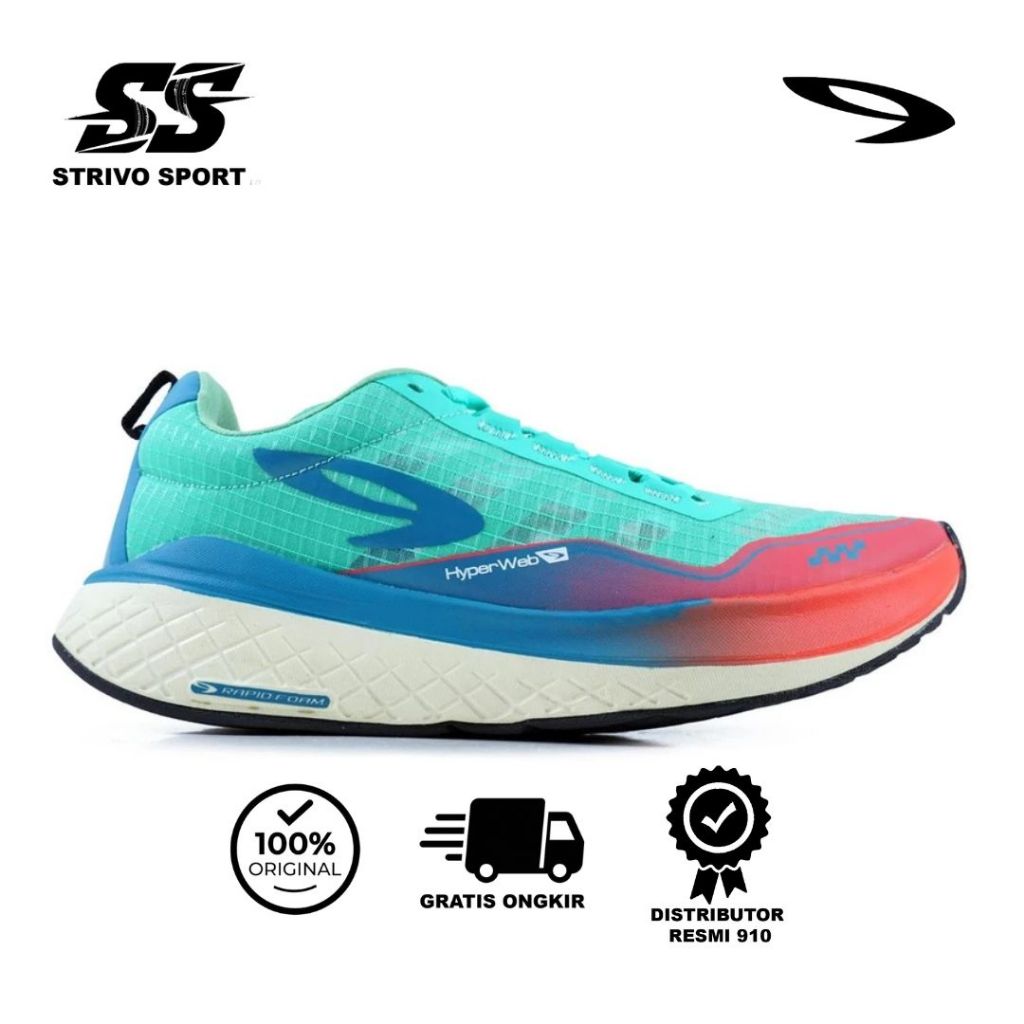 910 NINETEEN SHOES ULTRA EKIDEN HIJAU-AURORA/MERAH/HIJAU-TOSCA Running Sepatu Outdoor Outdoor