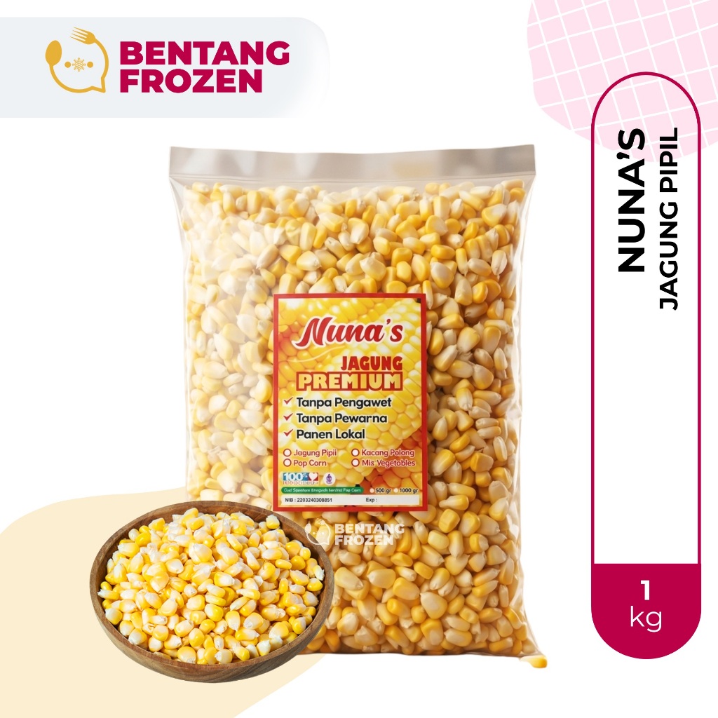 Jagung Pipil Nuna's 1kg / Jagung Pipil Manis / Jagung Pipil Frozen / Jasuke