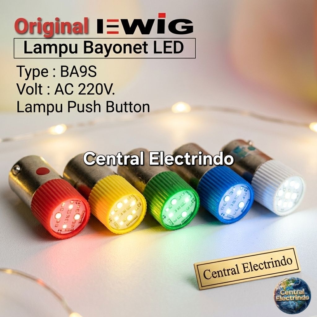 Lampu Bayonet LED EWIG BA9S AC 220V Lampu Push Button.