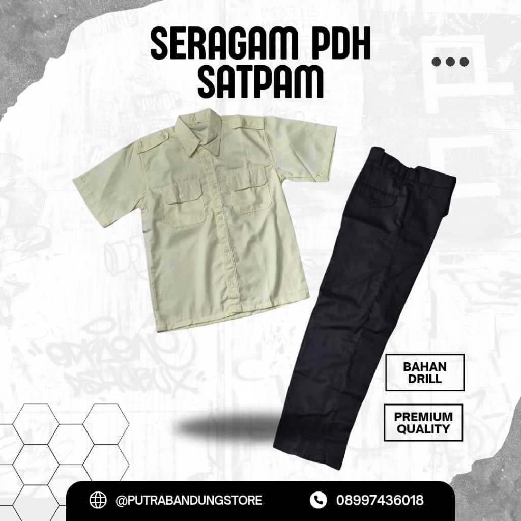 SERAGAM PDH CREAM SATPAM/SERAGAM PDH CREAM/SETELAN SERAGAM SATPAM/BAJU PDH SATPAM