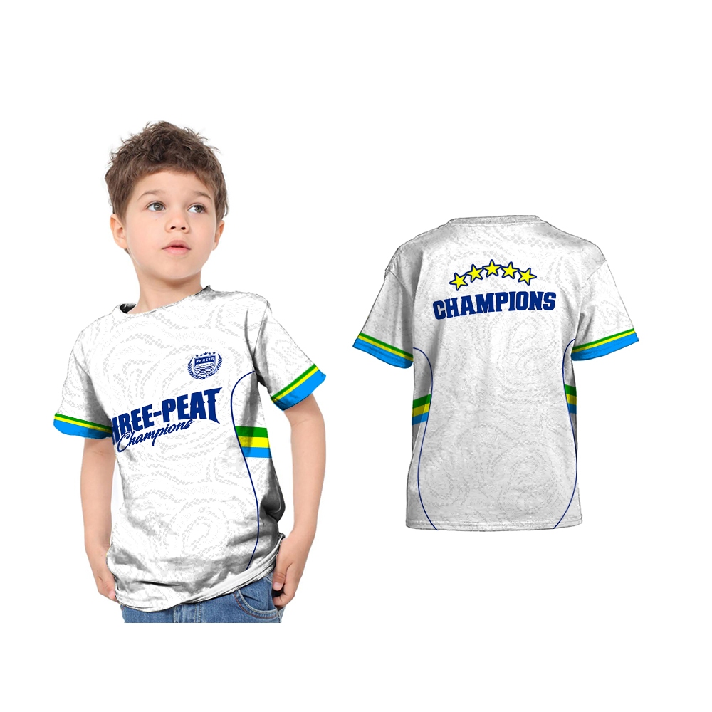 UBER SUBLIM - Baju Kaos Jersey Anak PERSIB BANDUNG HATTRICK Putih Custom Full Print