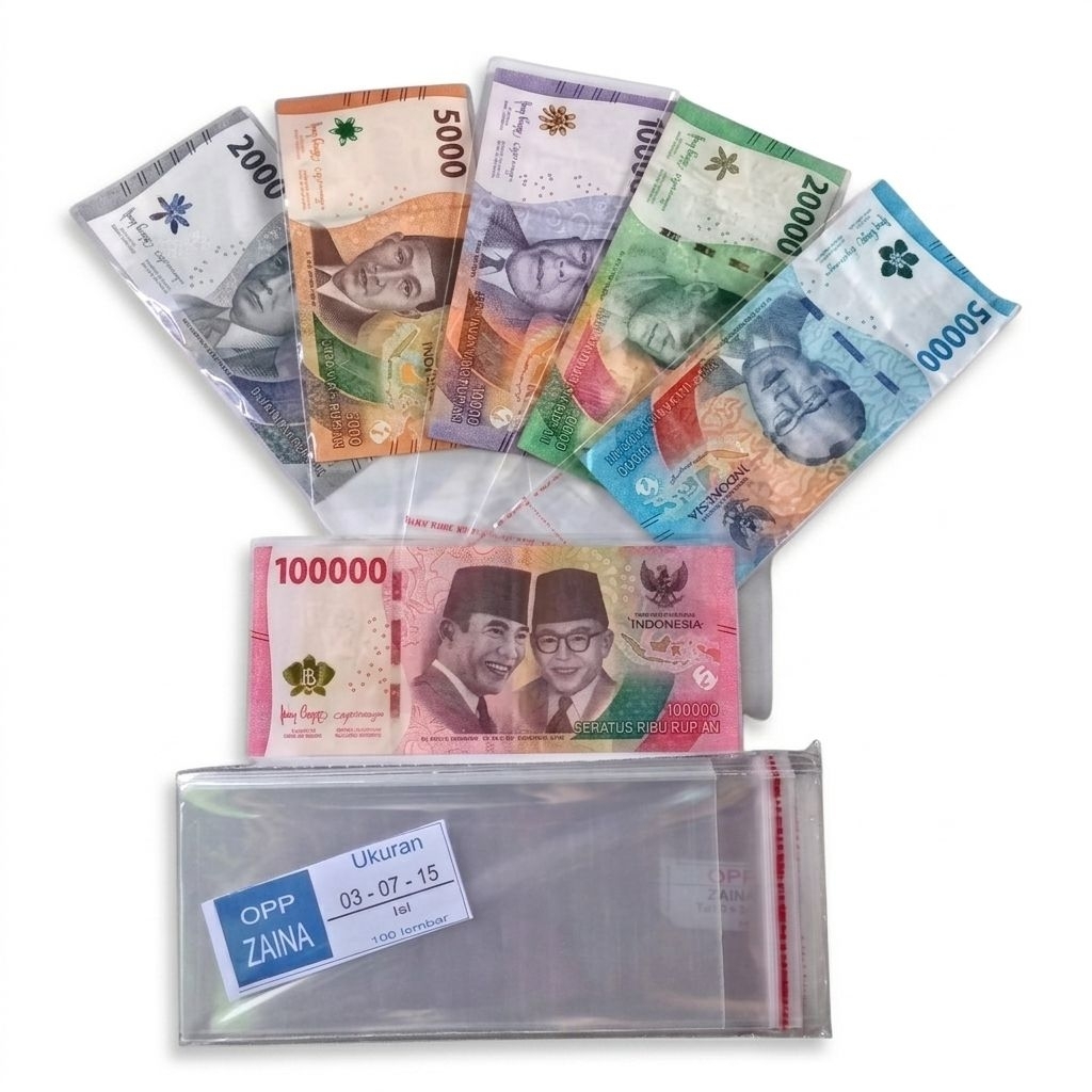 Plastik Opp Lem 07x15+03 Untuk Uang Aksesoris