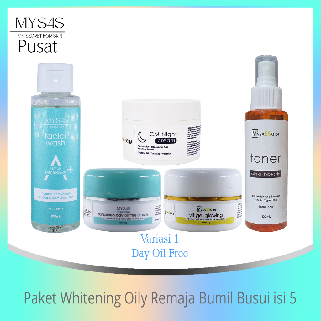 Mysas Paket Whitening Oily Remaja Bumil Busui isi 5