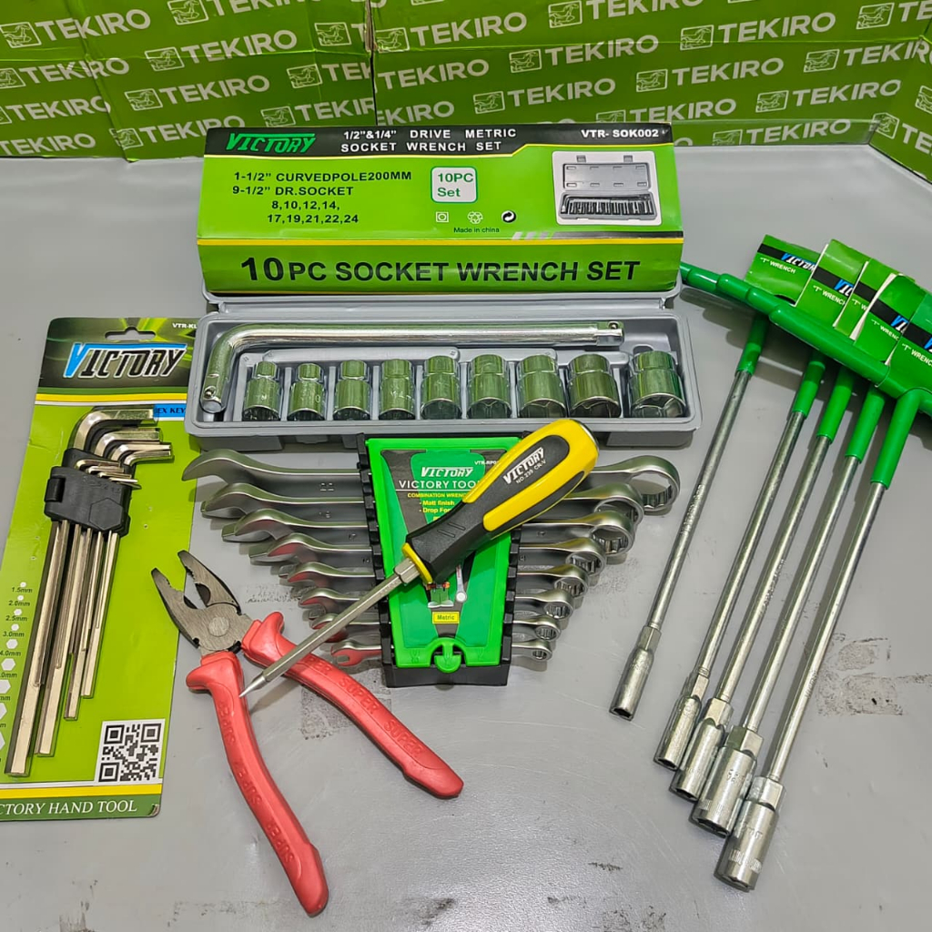 VICTORY Promo Paket Lengkap Murah / Alat Kunci Motor / Alat Bengkel / Kunci Pas / Sok Shock / Tools 