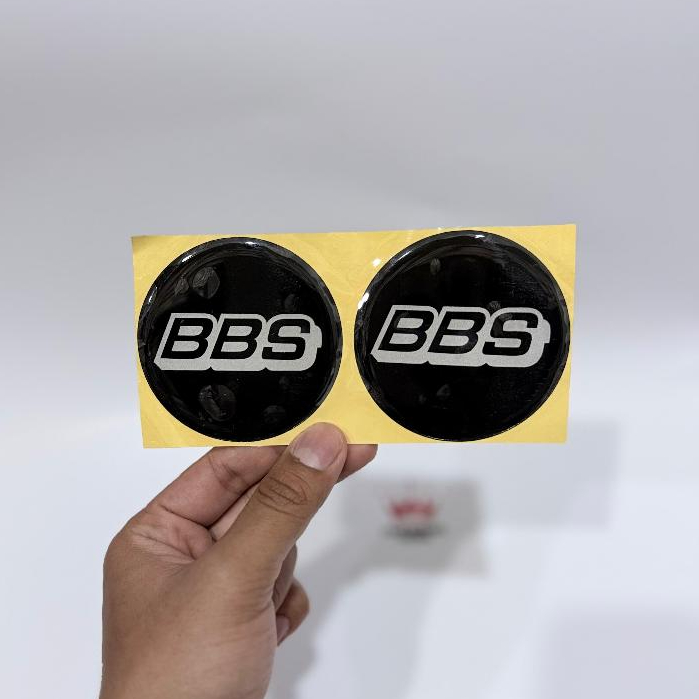 Emblem Stiker Dop Velg BBS hitam putih / Stiker Timbul Logo BBS Dop Velg Mobil Kuat Anti Luntur