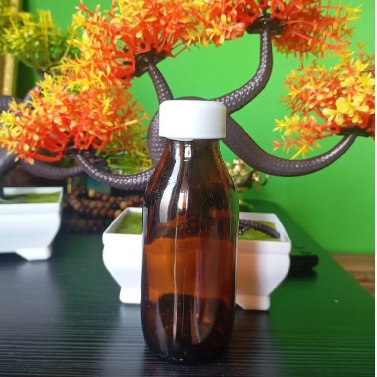 Botol Kaca Cokelat 100 ml Tutup Plastik