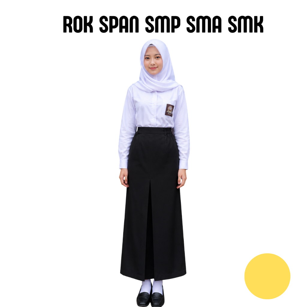 Rok Sekolah Span Wanita SMP SMA Pinggang Karet Premium