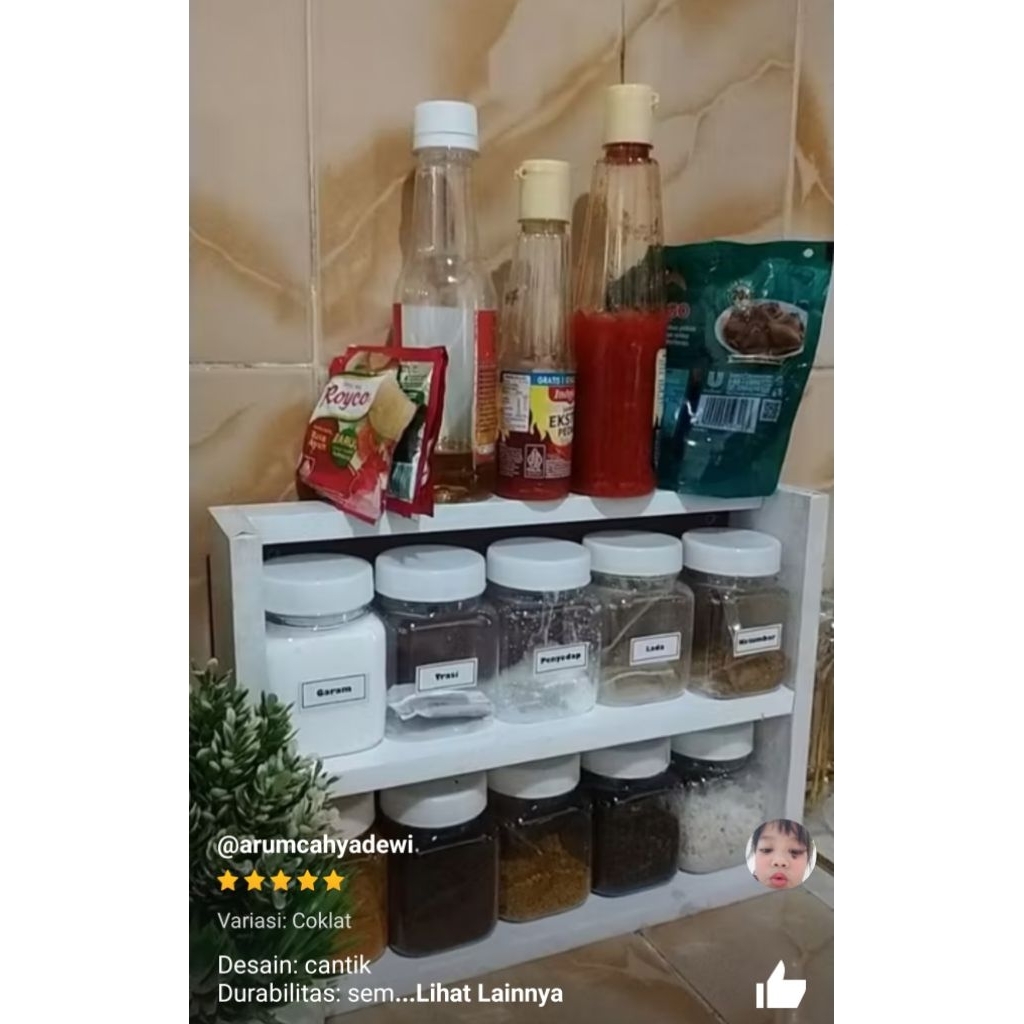 Rak Bumbu Dapur Estetik / rak bumbu / rak bumbu dapur dinding / rak bumbu dapur susun