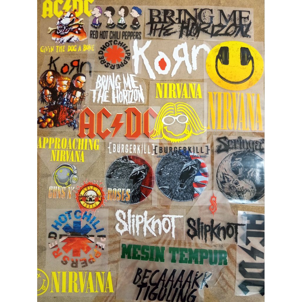Stiker Sablon Setrika DTF Design Logo Band | Sablon Stiker UV DTF Design Keren | Sablon Stiker DTF |