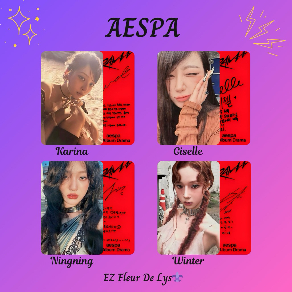 (3part) AESPA drama photocard replika pc unofficial KARINA GISELLE NINGNING WINTER