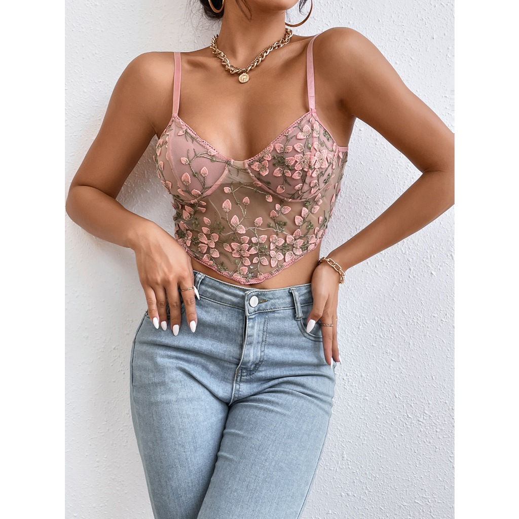 N6792 bra seksi transparan bra renda tanpa kawat baju atasan seksi