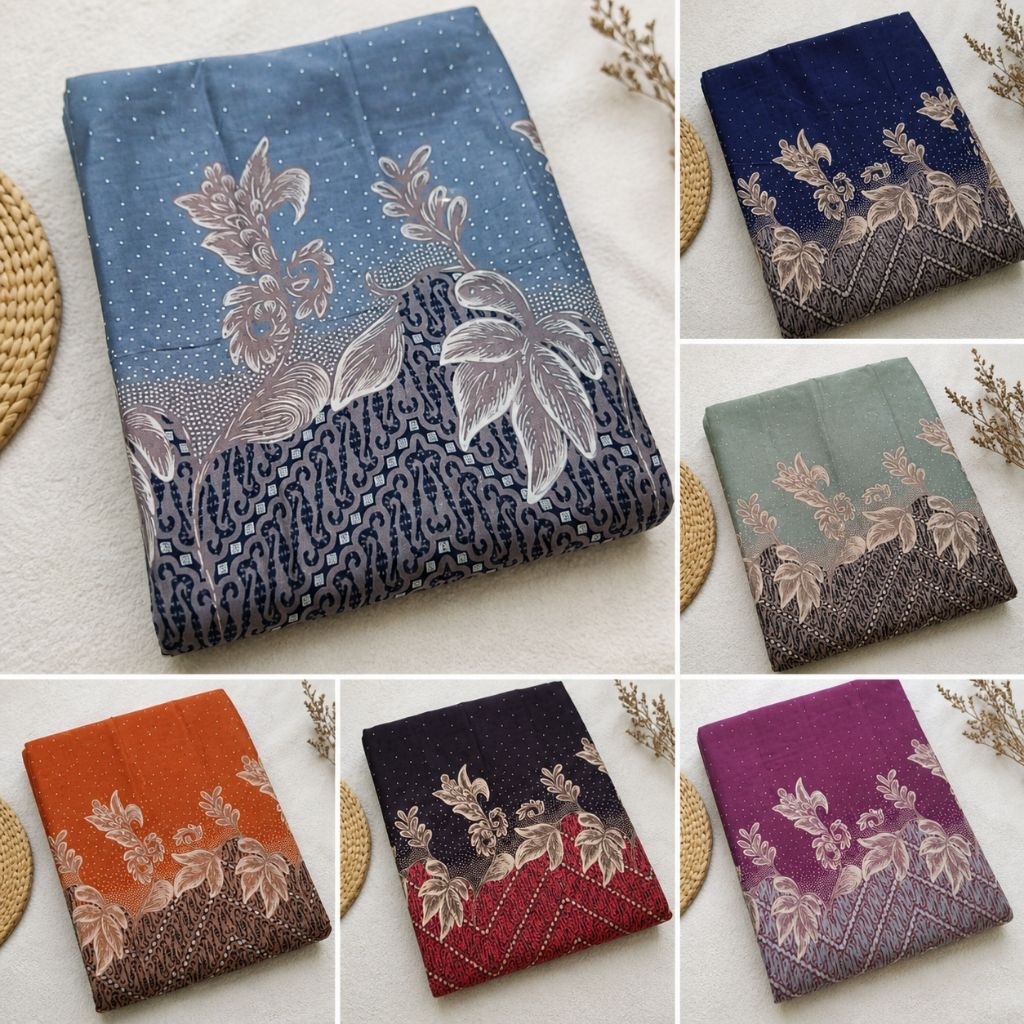 KAIN FASHION BATIK MOTIF ANGGREK TERBARU WARNA HITAM SAGE NAVI BIRU TERACOTA