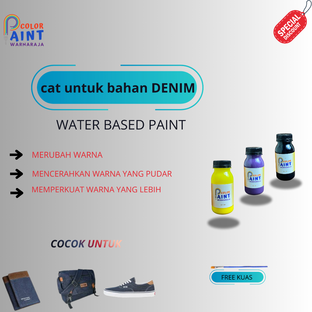 WarnaRaja -  Cat Sepatu Kanvas Jaket Water Base - Cat Sepatu Canvas Waterbased