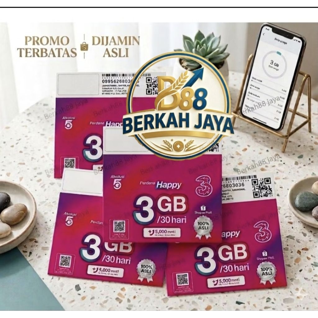[PROMO] Kartu Perdana Tri 3GB ORI. Siap Pakai 