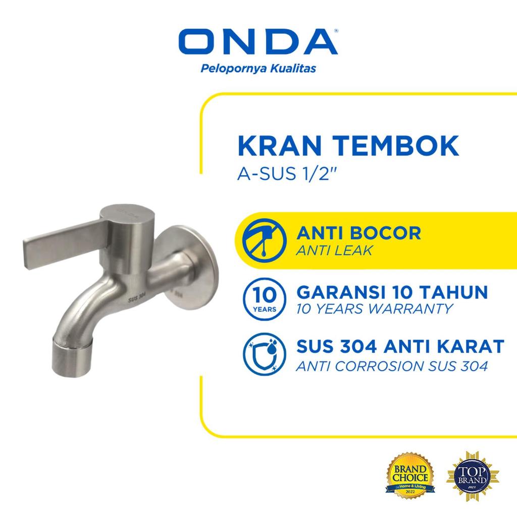 Kran Air ONDA A SUS 1/2" / Kran Air ONDA Stainless SUS 304 / Keran Wudhu / Kran Kamar Mandi / Kran A