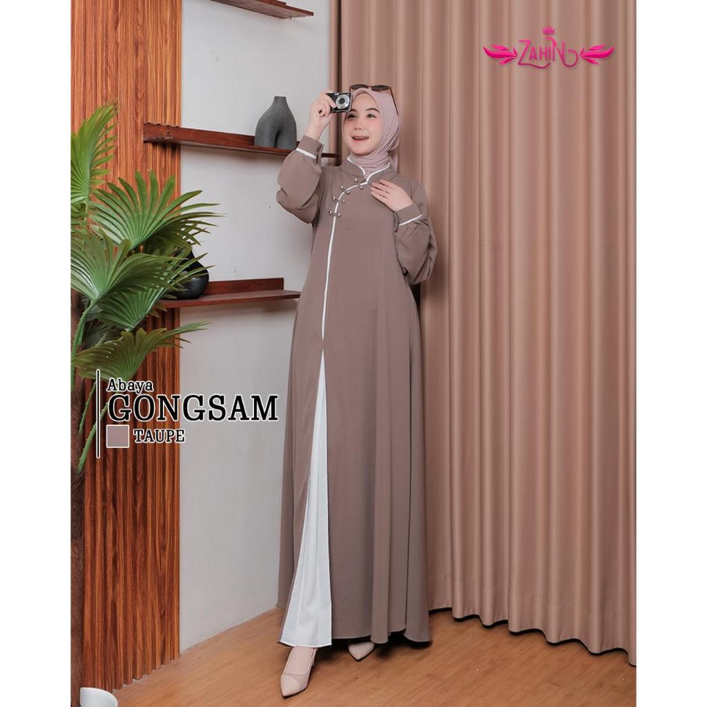 Abaya Congsam Bahan Marina Silk adem dan nyaman Ori Zahin