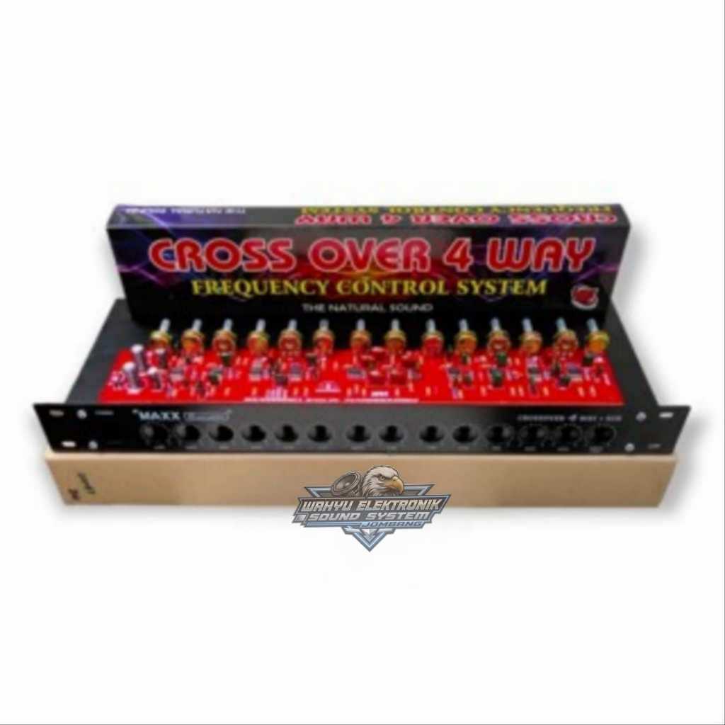 Paket Kit + Box Audio Crossover Aktif 4 WAY Subwoofer Cross Over Bahan Plat Tebal