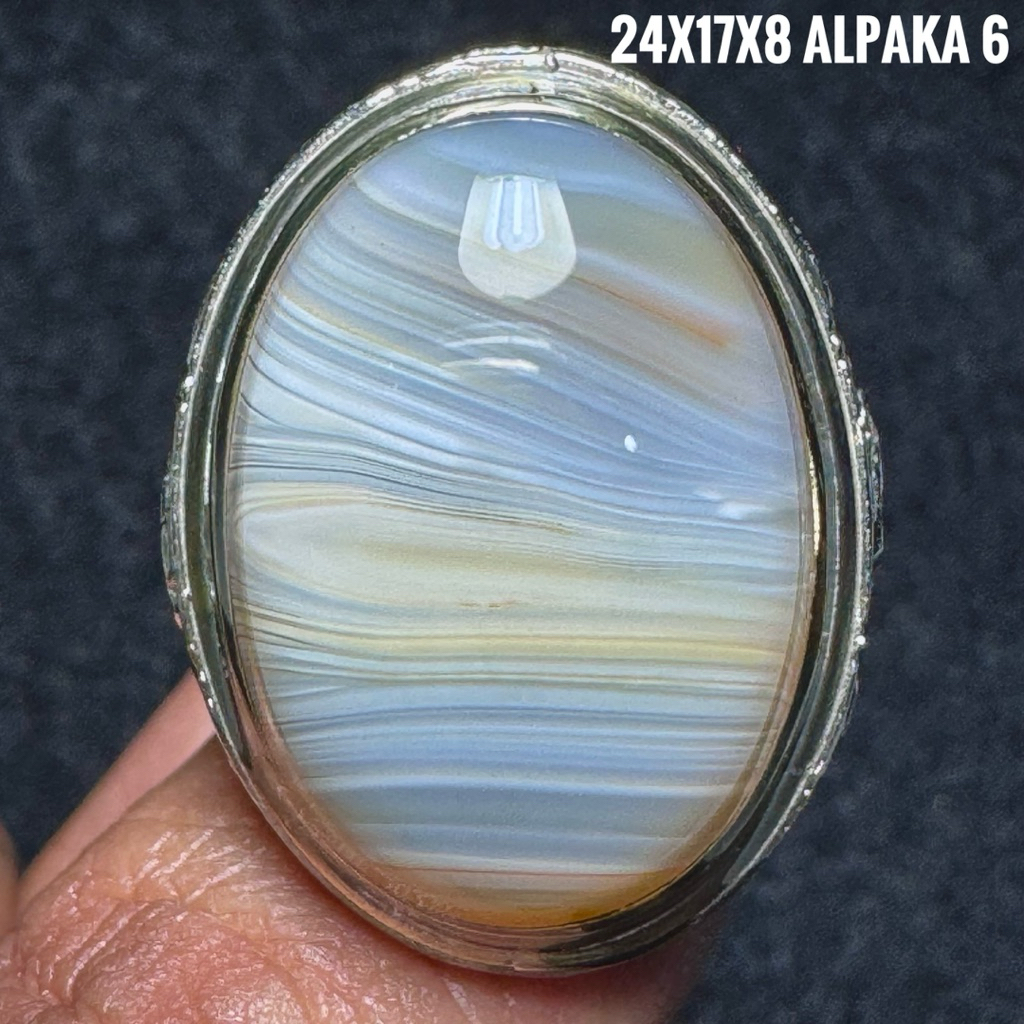 Cincin Batu Akik Natural White Solomon