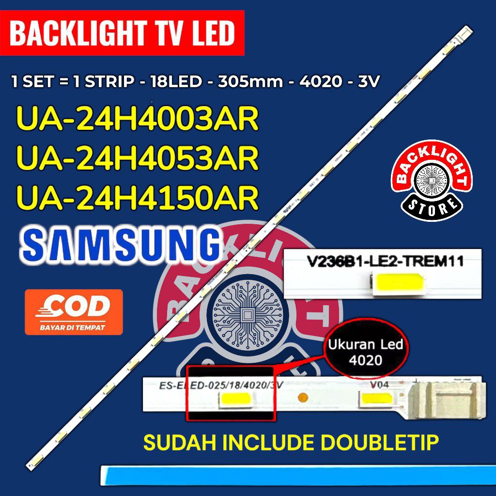 Backlight tv LED Samsung 24 inc UA24H4003AR UA24H4053AR ua40h4150ar UA-24H4003AR