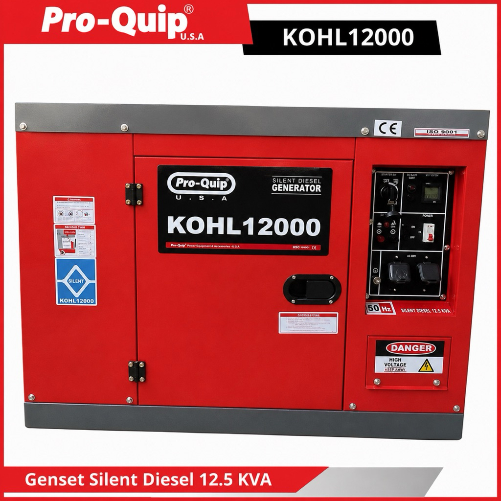 Genset Silent Diesel KOHL 12000 Generator 12.5 KVA PROQUIP KOHL12000 - 1 PHASE