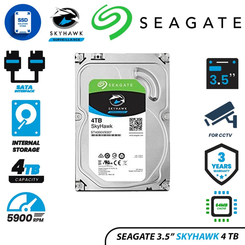 Seagate Skyhawk 4TB Harddisk CCTV / HDD 4TB Skyhawk MFI Resmi
