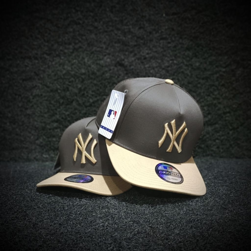 New York /NY Cream Combinasi Abu Cream Topi Premium Higgs Quality