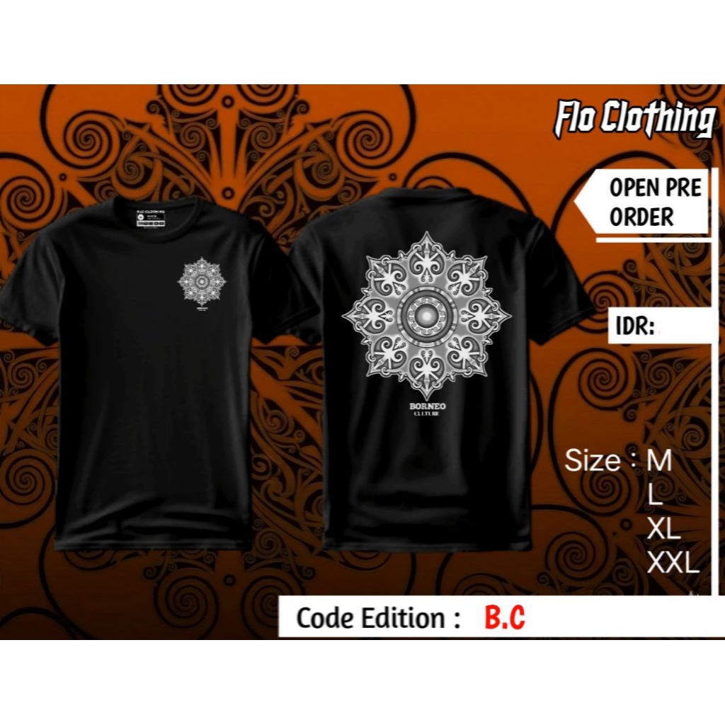 KAOS BORNEO MOTIF DAYAK
