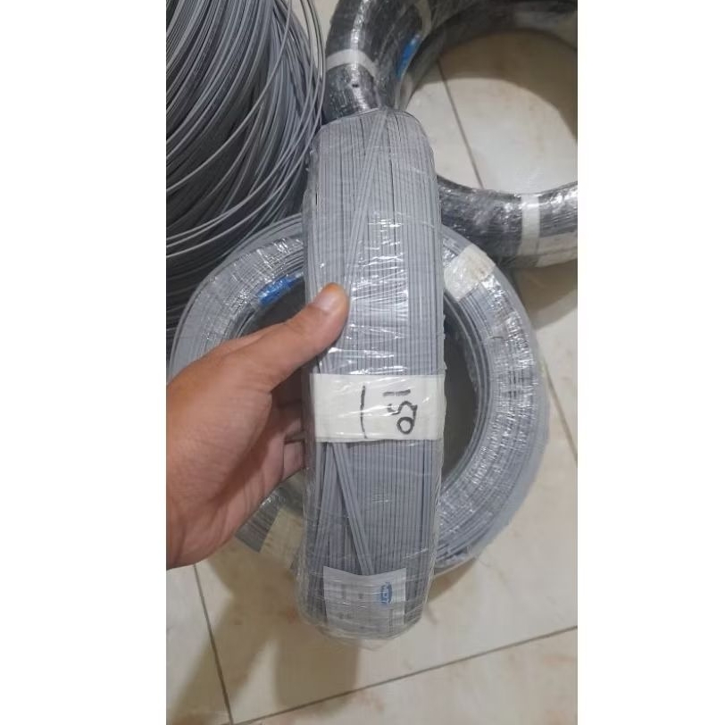 kabel precon drop core panjang 150 meter 1 core 3 seling abu abu fiber optic