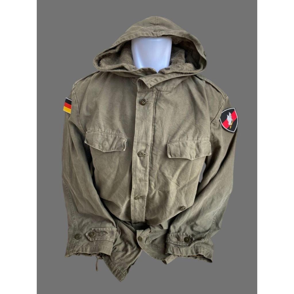 Coat Vintage Parka Moleskin ECWCS Olive Green Dengan Inner Bulu, Tentara Jerman Army (6)