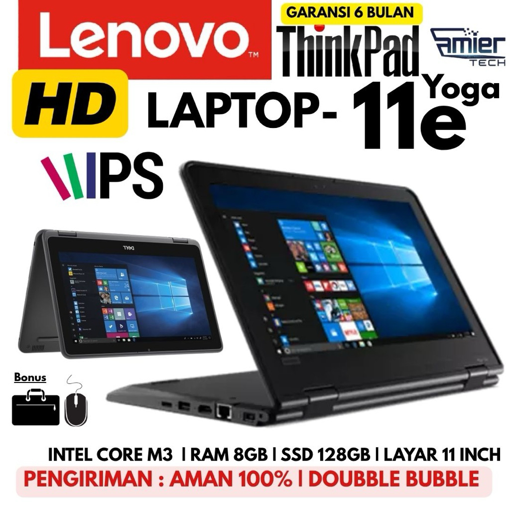 Laptop Murah Lenovo Thinkpad Yoga 11e Intel Core M3-7y30 Ram 8Gb|Ssd 128Gb Bergaransi