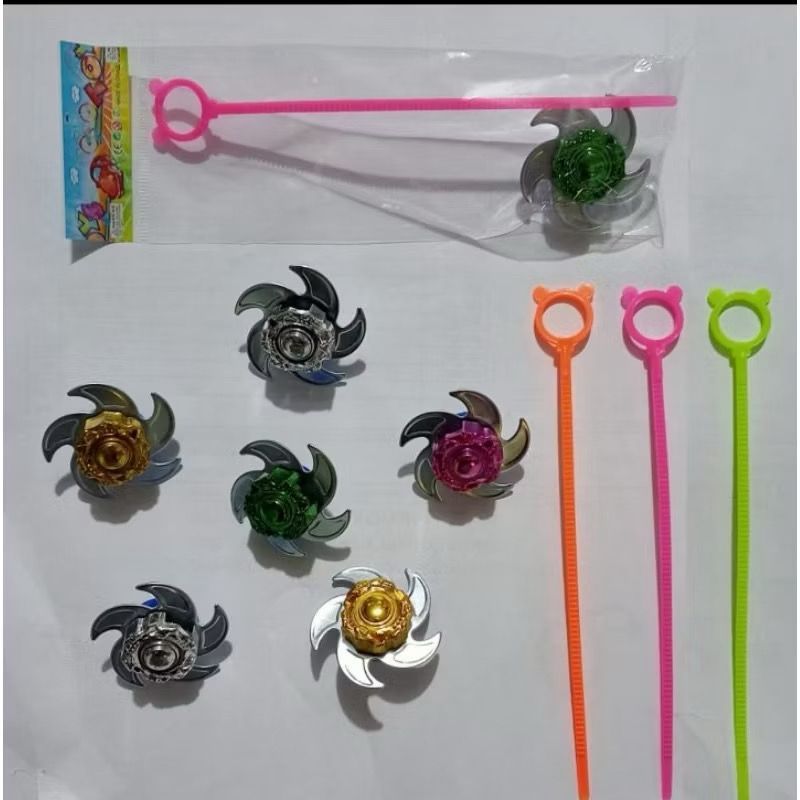 20 Pcs Gangsing Besi Curah Mainan Gasing Gangsing Top Plastik Besi Grosir