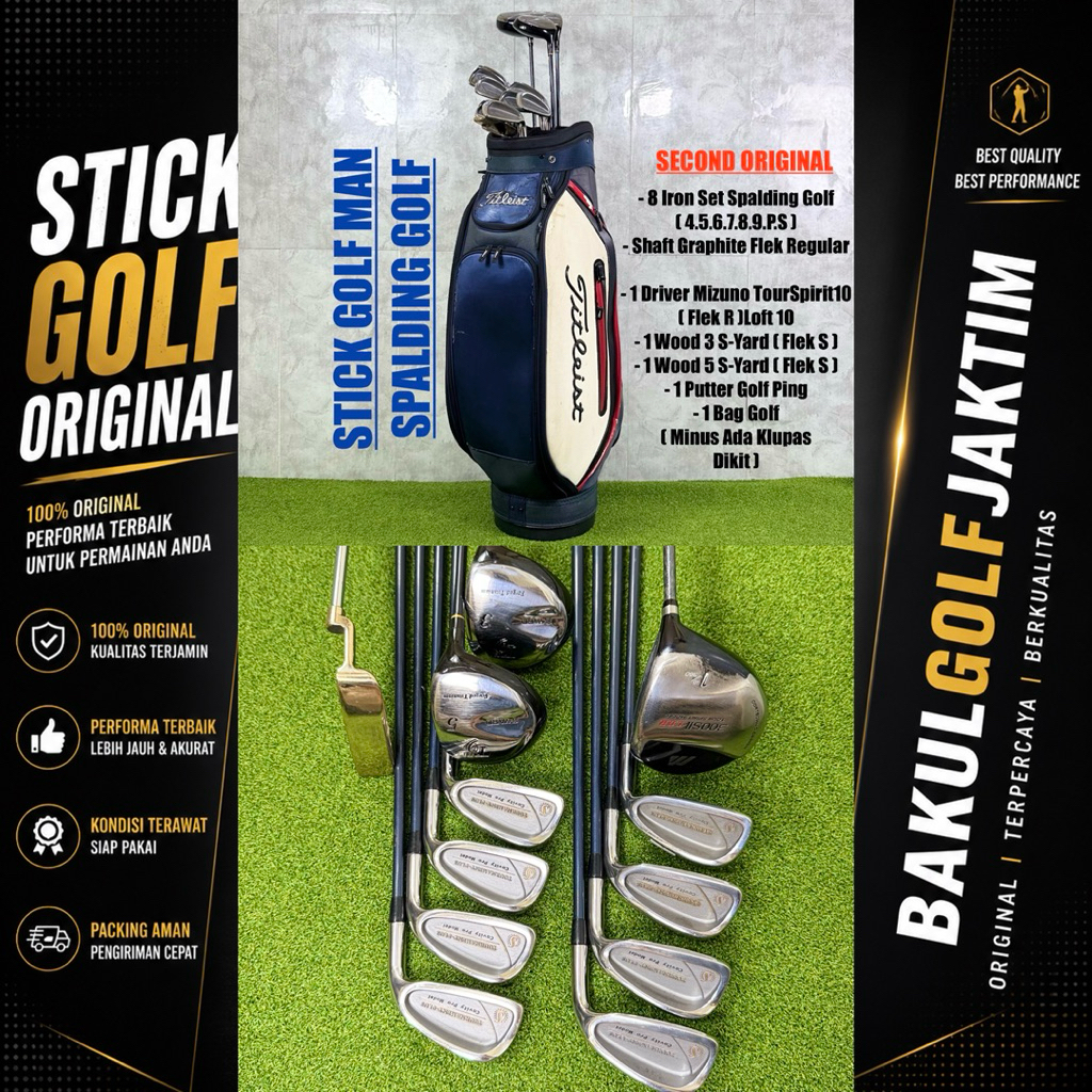 Stick Golf Man Spalding Golf Shaft Graphite Second Original Fullset Bag Golf