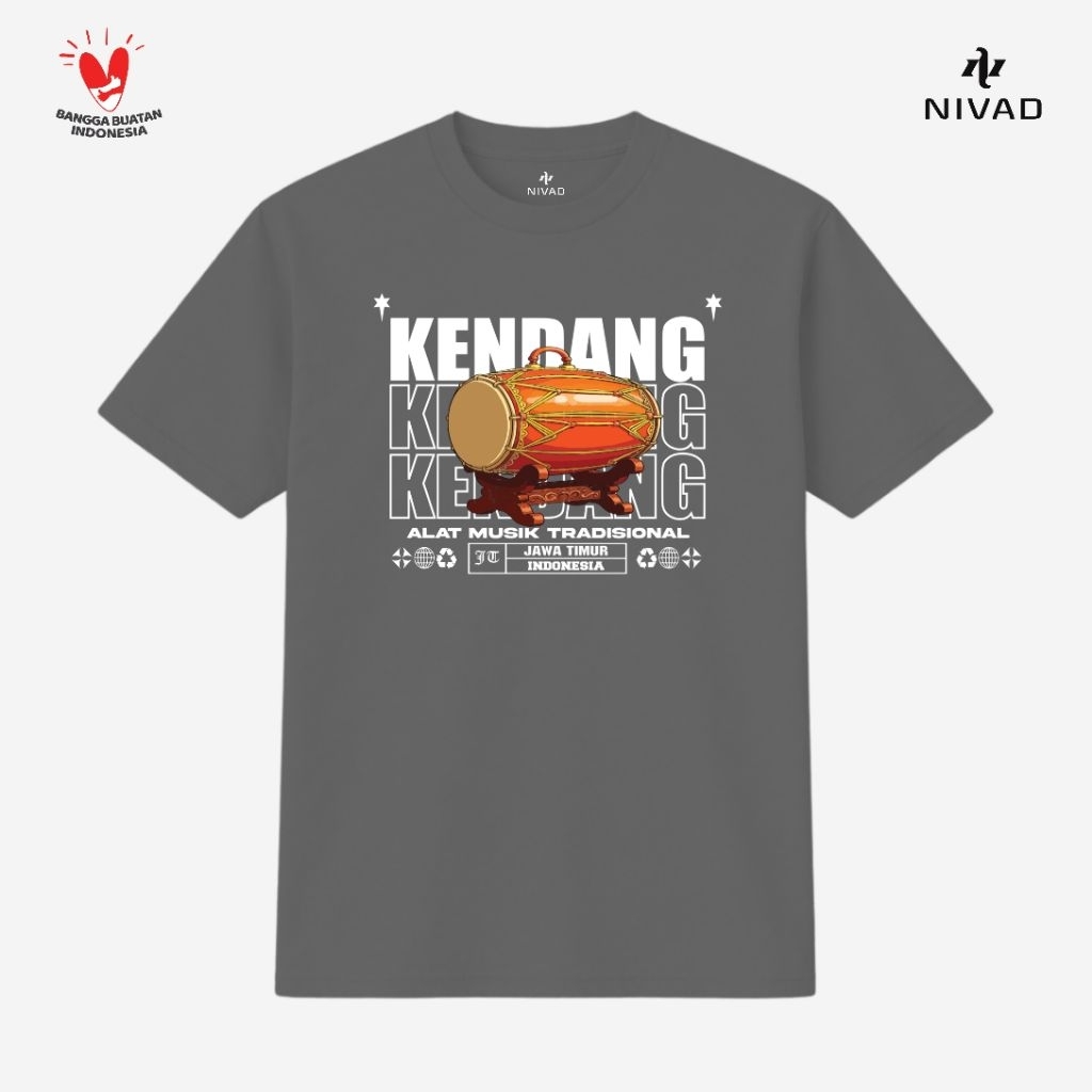 Nivad Kaos Baju Alat Musik Tradisional Jawa Timur Kendang