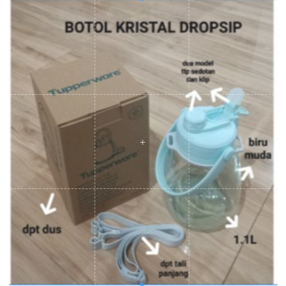 MURAH TUPPERWARE  BOTOL KRISTAL H2GO