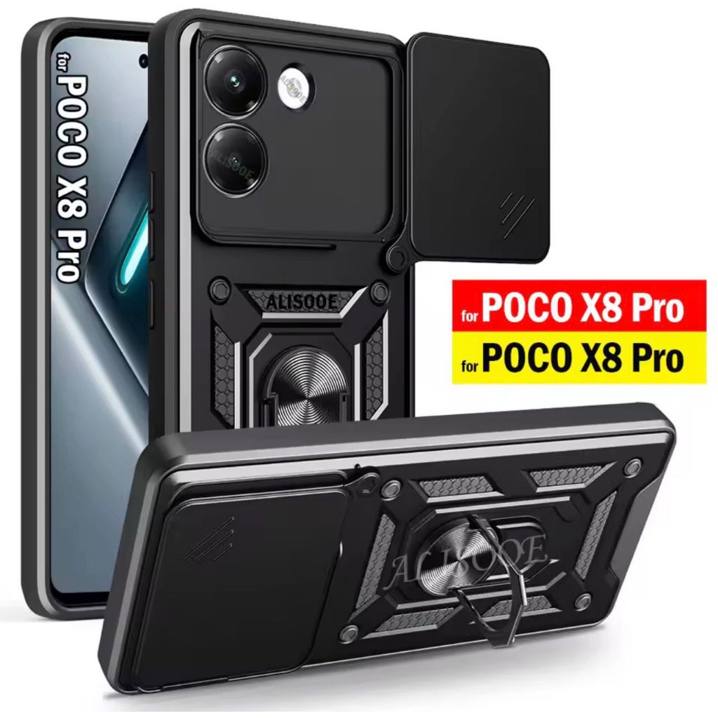 Case Xiaomi POCO X8 PRO / X8 PRO MAX 5G Gundam Slide iRing Case Hard Soft Cover Casing PC