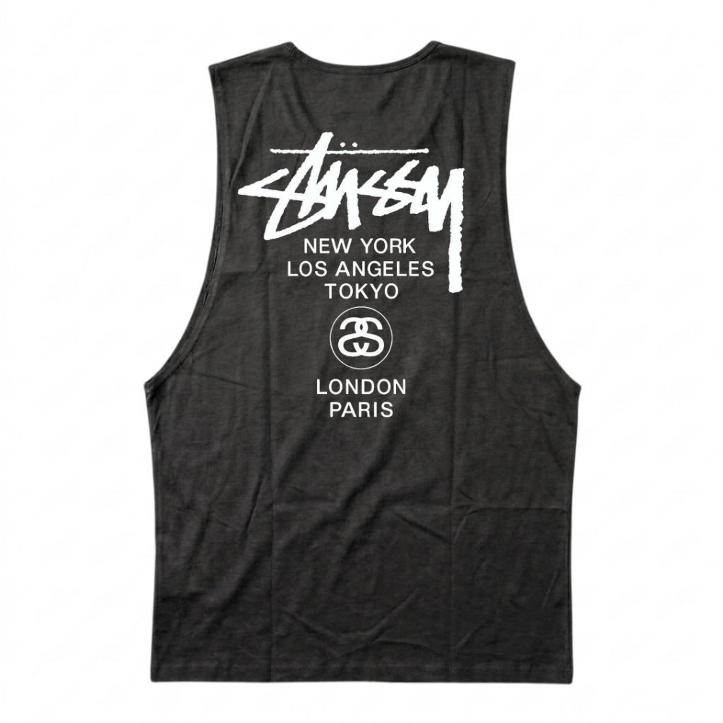 Kaos Singlet Lekbong Pria Muscle Stussy Bali