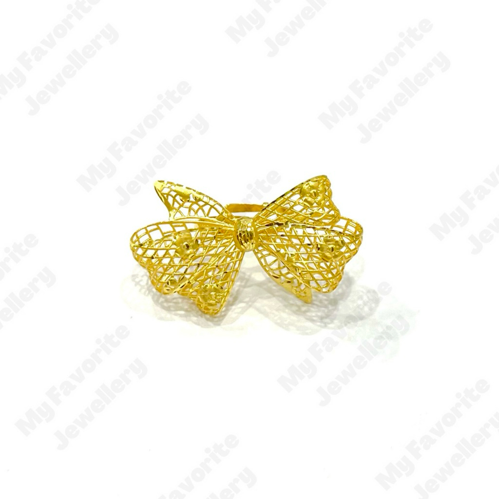 Cincin Pita Krawang Adjustable Emas Asli Kadar 700