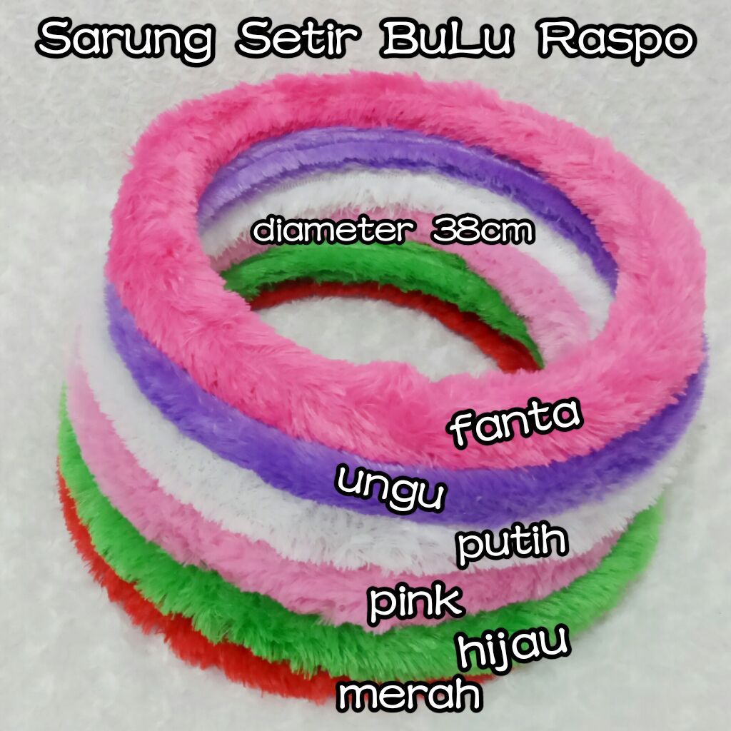 Cover Setir - Sarung Setir Mobil Motif Raspo Bulu - Bulu Raspo