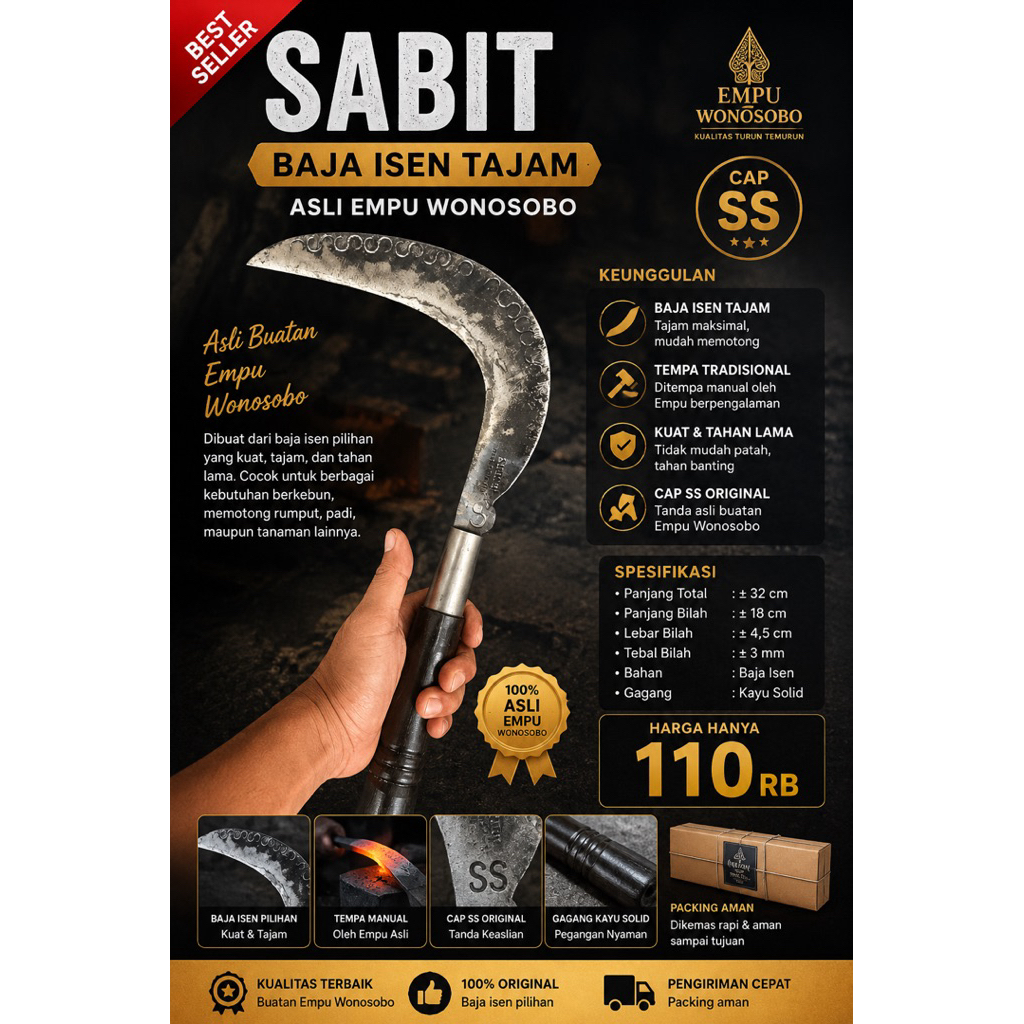 Sabit baja isen asli wonosobo cap SS
