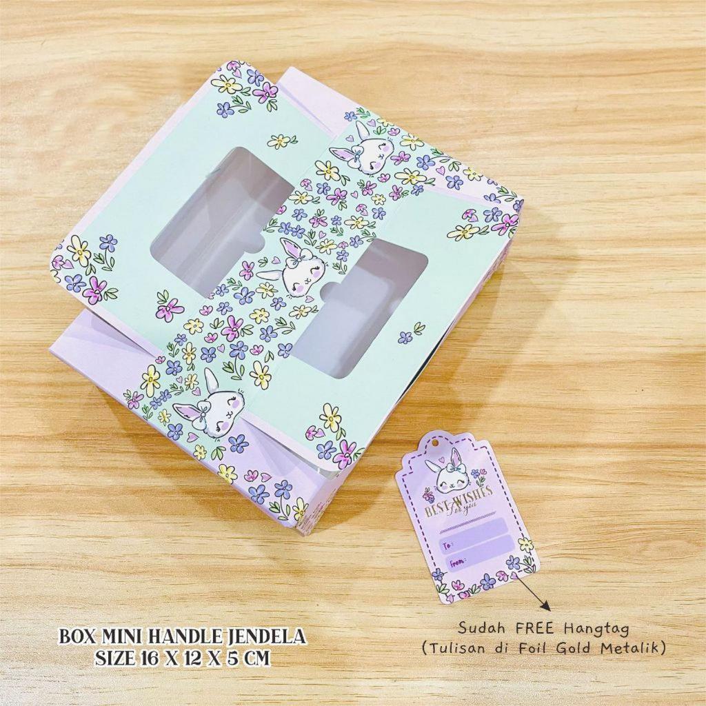 SWEET - Box mini handle 16x12x5 cm kotak packaging hampers kemasan pie coklat cookies dus kue desser